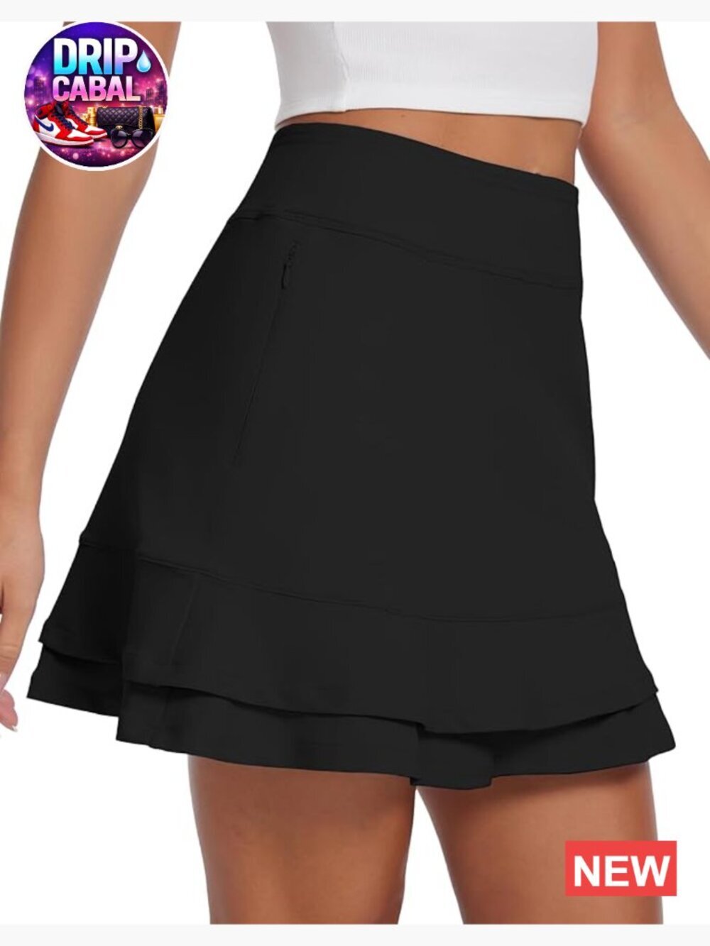 High Waisted Athletic Skort with Pockets Tennis Golf Skort 16"